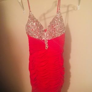 Heavily beaded Designer homecoming dress for sale.